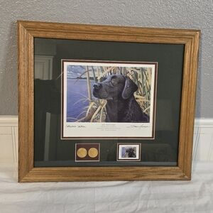 Sharon Anderson "Sky Watcher" - 1994 Collector's Ed - Black Lab - Framed Print
